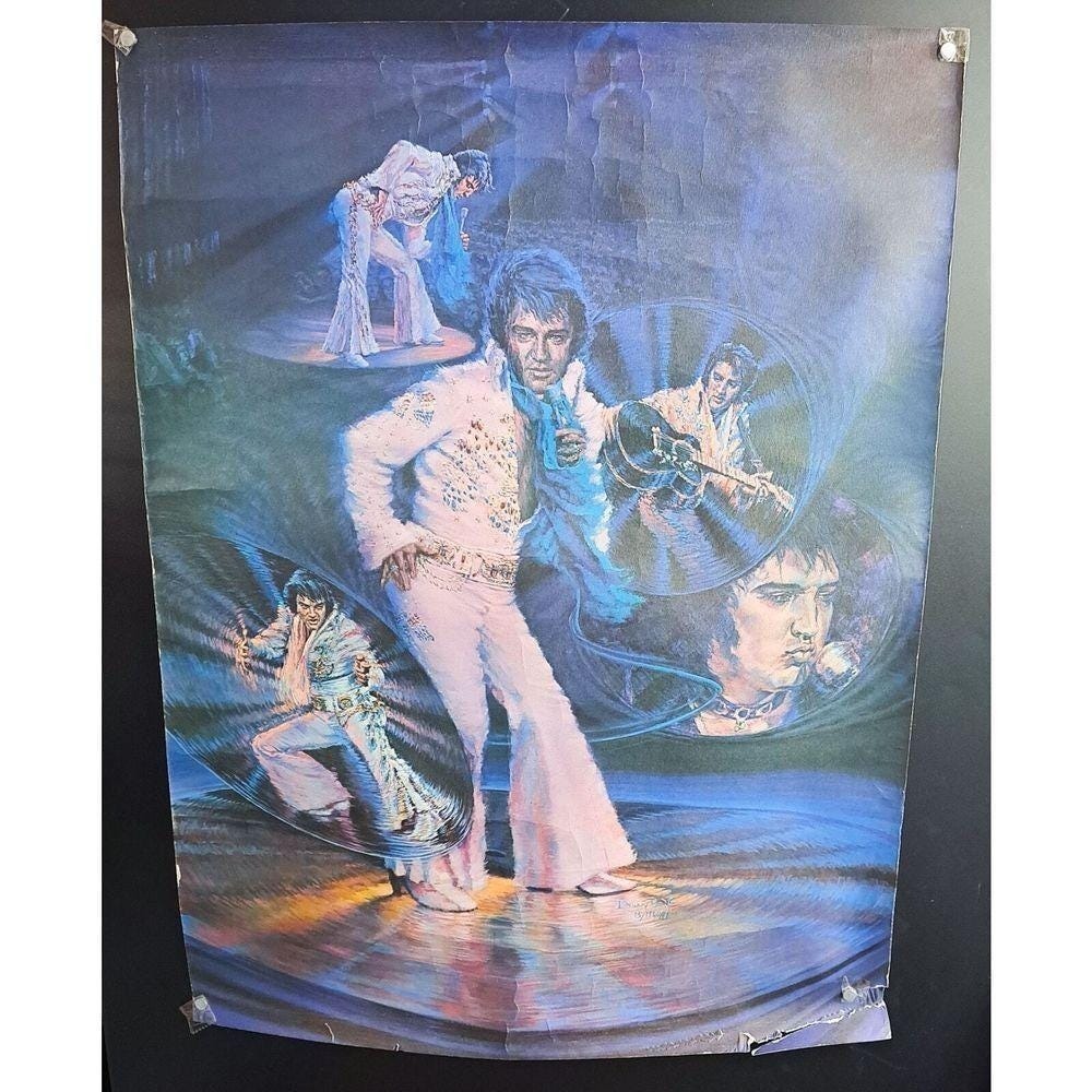 1978 Elvis Presley Poster Signed Danny Berg Concert Montage 23x30 Rare Vintage‎